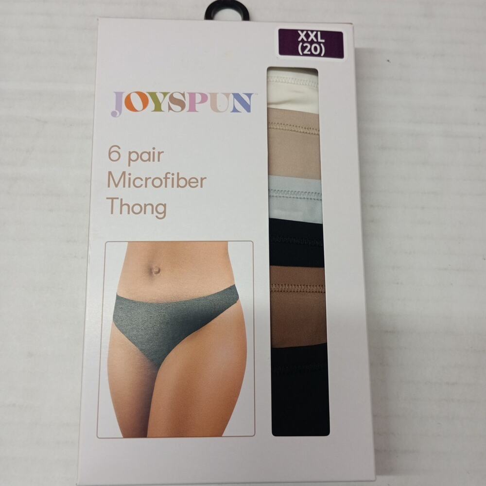 Joyspun Microfiber Thong Women’s‎ Size XXL (20) 6 Pair Super Soft Lays Flat